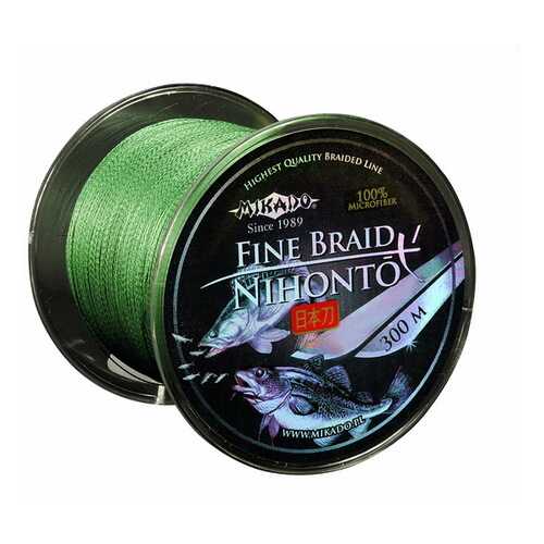Шнур плетеный Mikado Nihonto Fine Braid Green 0,3 мм, 300 м, 29,6 кг в Декатлон