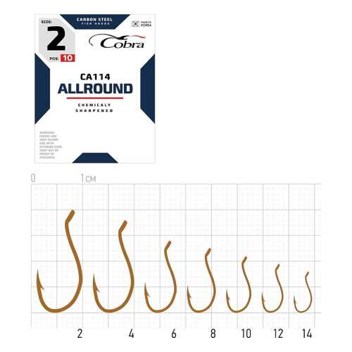 Рыболовные крючки Cobra Allround CA114 №6/0, 4 шт. в Декатлон