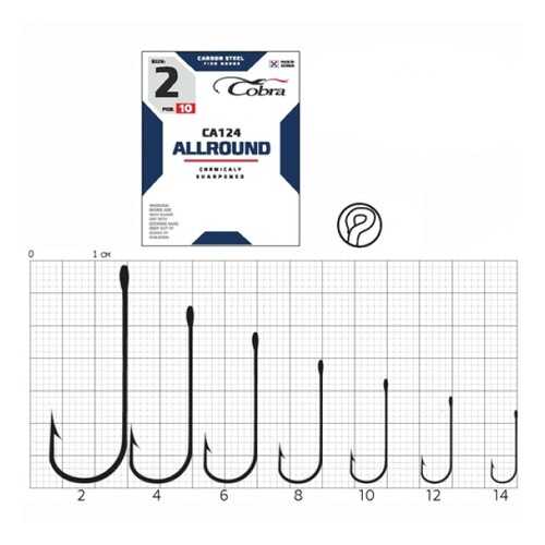 Рыболовные крючки Cobra Allround CA124 №10, 10 шт. в Декатлон