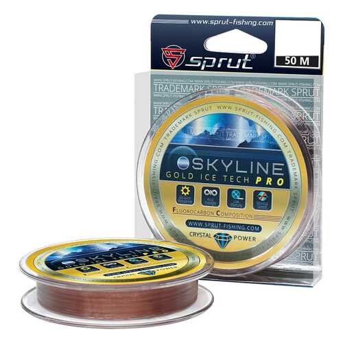 Леска монофильная Sprut Skyline IceTech Pro Gold 50 м, 0,205 мм, 6,15 кг в Декатлон