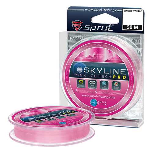 Леска монофильная Sprut Skyline IceTech Pro Pink 50 м, 0,185 мм, 5,65 кг в Декатлон