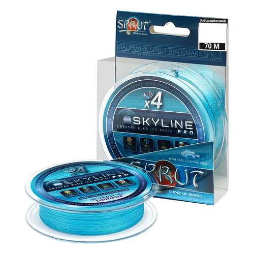 Леска плетеная Sprut Skyline Ice Braid Pro x4 Crystal Blue 70 м, 0,23 мм, 18,15 кг в Декатлон
