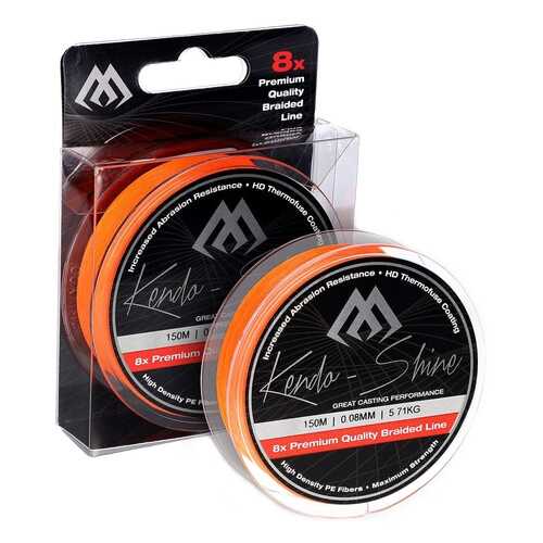 Шнур плетеный Mikado Kendo Shine 8-x HDPE 0,16 мм, 150 м, 13,84 кг orange в Декатлон