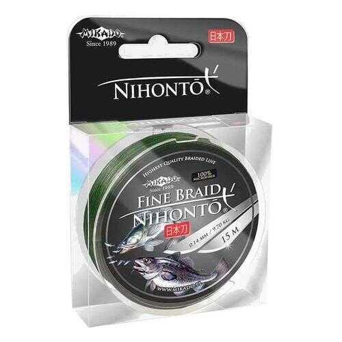 Шнур плетеный Mikado Nihonto Fine Braid 0,06 мм, 15 м, 3,25 кг green в Декатлон