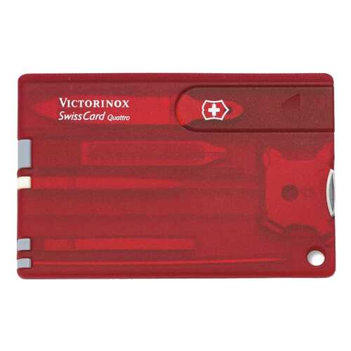 Мультитул швейцарская карточка Victorinox SwissCard Quattro 13 функций Красный в Декатлон