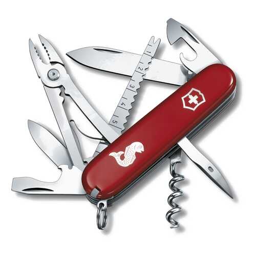 Мультитул Victorinox Angler 1.3653.72 91 мм красный/серебристый, 18 функций в Декатлон