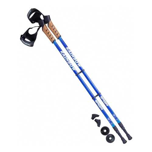 Палки для скандинавской ходьбы Berger Rainbow, 77-135 см, 2-секционные, синий/голубой в Декатлон
