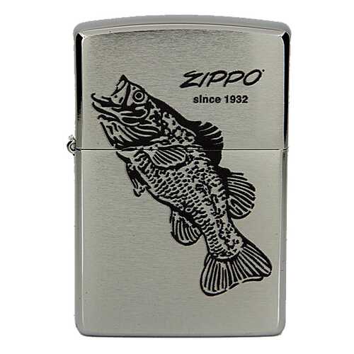 Зажигалка Zippo №200 Black Bass Brushed Chrome в Декатлон