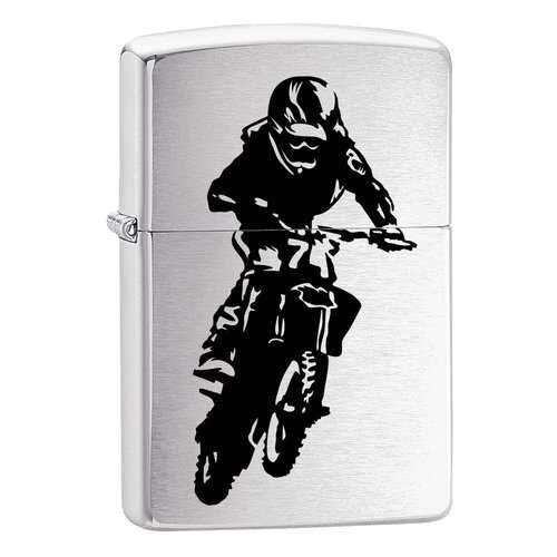 Зажигалка Zippo 200 Motorcross Rider Brushed Chrome в Декатлон