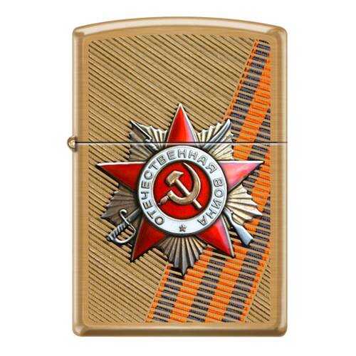 Зажигалка Zippo Order of Patriotic War Brushed Brass в Декатлон