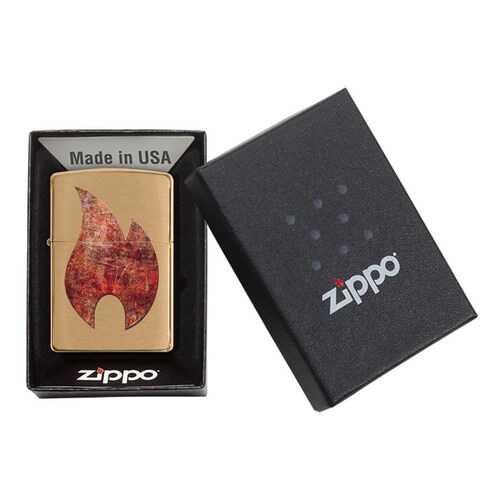 Зажигалка Zippo Rusty Flame Brushed Brass в Декатлон