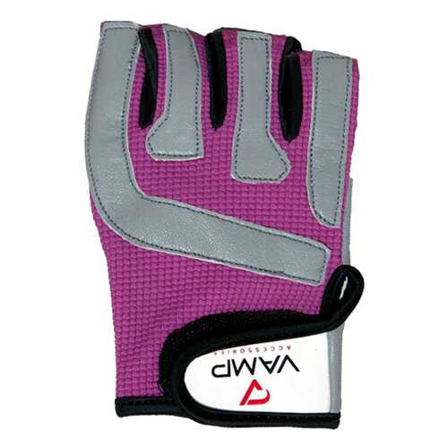 Перчатки для тяжелой атлетики и фитнеса VAMP RE-755, розовые/серые/черные, XS в Декатлон