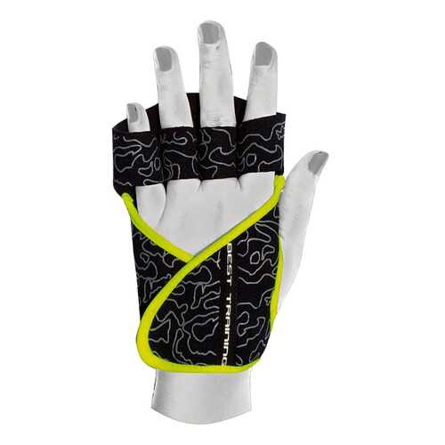 Перчатки для фитнеса Chiba Lady Motivation Glove, черные/серые/зеленые, XS в Декатлон