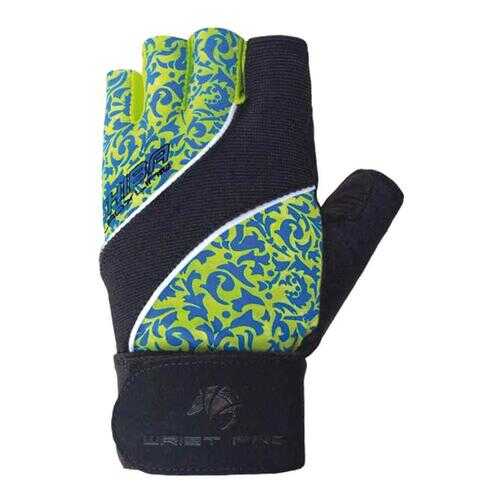 Перчатки для тяжелой атлетики и фитнеса Chiba Lady Wristpro, голубые/зеленые/черные, S в Декатлон