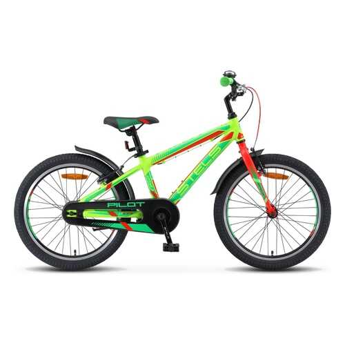 Велосипед Stels Pilot 250 Gent 20 V010 2019 11 неоновый зеленый/неоновый красный в Декатлон