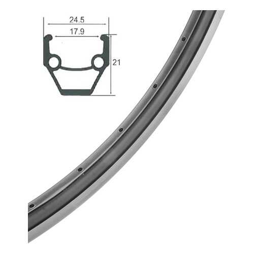Обод 26 HLQC-02AB 14Gх36Н алюм., черный, фрезер./330134 в Декатлон