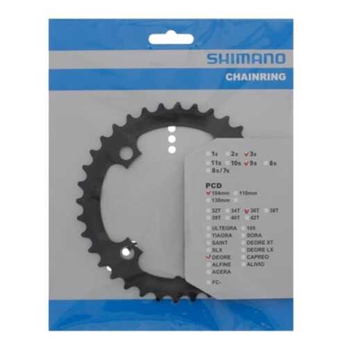 Звезда передн. Shimano, DEORE, для FC-M590/T4010, 36T, цв. черный Y1LD98090 в Декатлон