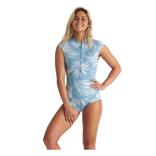 мокрый гидрокостюм Billabong Captain Sleeveless 1mm Springsuit Blue Palms 2020 (10) в Декатлон