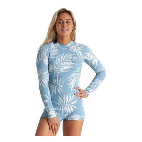 мокрый гидрокостюм Billabong Spring Fever 2 mm LS Blue Palms 2020 (10) в Декатлон