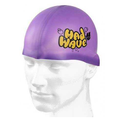 Шапочка для плавания MadWave Silicone Junior Solid 09W purple в Декатлон