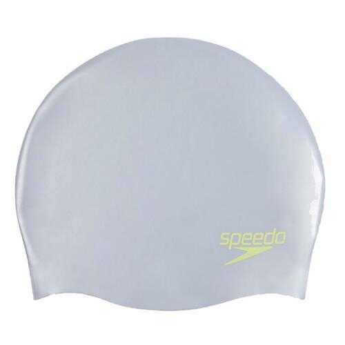 Шапочка для плавания Speedo Junior Plain Moulded Silicone Cap B825 silver в Декатлон