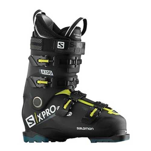 Горнолыжные ботинки Salomon X Pro X 100 CS 2019, black/acid green/blue, 27.5 в Декатлон